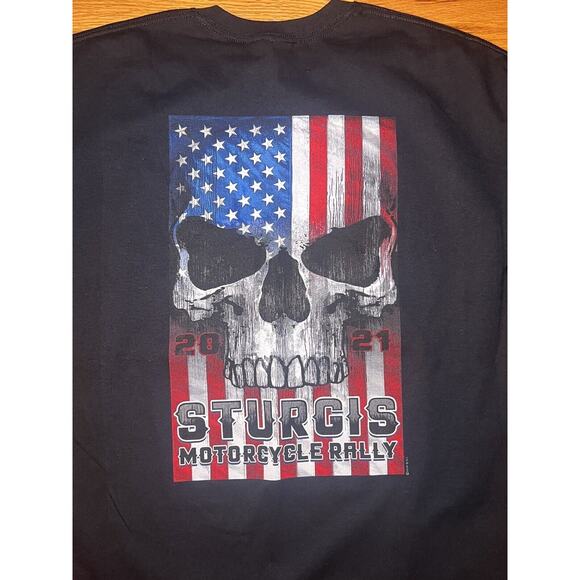 Sturgis Black Hills Rally 2021 Patriot Skull Motorcycle Biker T-Shirt Size XL - Picture 4 of 9